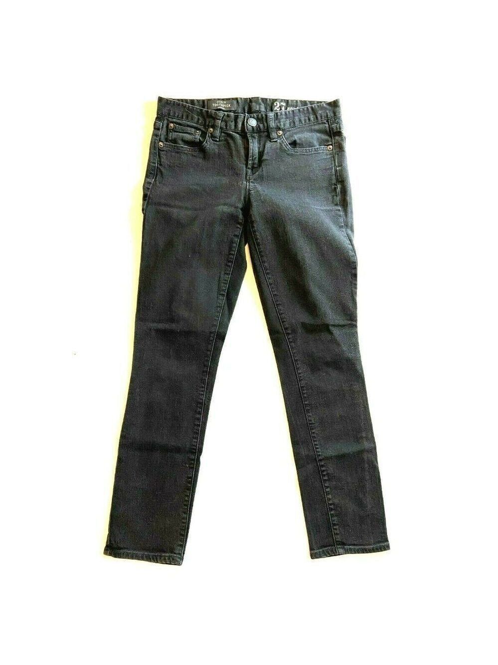 J Crew Women's Toothpick Ankle in Black Size 27